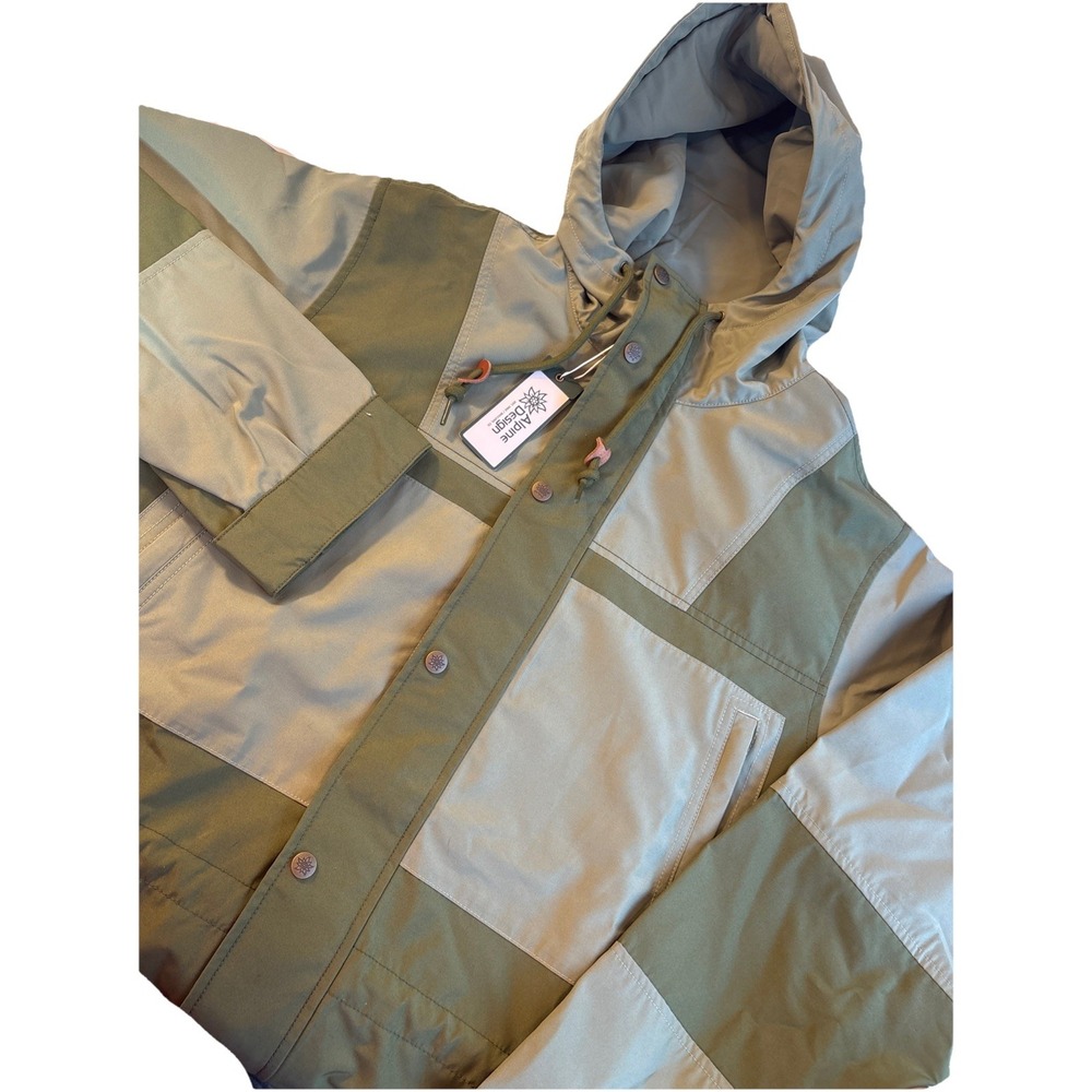 ALPINE DESIGN 1962‎ Sports Jacket Vintage Olive Water/wind Repellent Men's LARGE